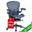 Herman Miller Office Task Chair Light Graphite Herman Miller Aeron Chair PostureFit SL - Size B (Renewed)