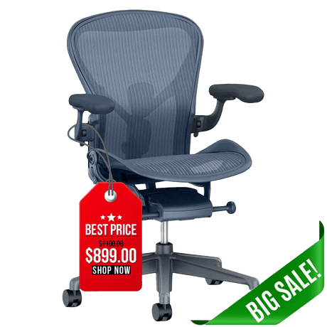 Herman Miller Office Task Chair Light Graphite Herman Miller Aeron Chair PostureFit SL - Size B (Renewed)