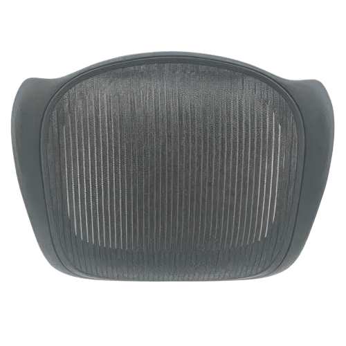 Herman Miller Aeron Classic seat pan with dark mesh installed, viewed from above