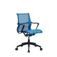 Blue mesh executive office chair with black armrests on caster wheels, Office Logix Shop
