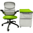 Office Logix Shop Green Knoll Generation Chair & Herman Miller Meridian Pedestal Bundle (Renewed)