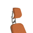 Platinum frame office chair headrest with orange fabric insert, Steelcase Leap V2 part