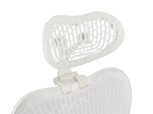 OfficeLogixShop Kopfstütze für Herman Miller Mirra 2: Weißer Rahmen, Kunststoffeinsatz