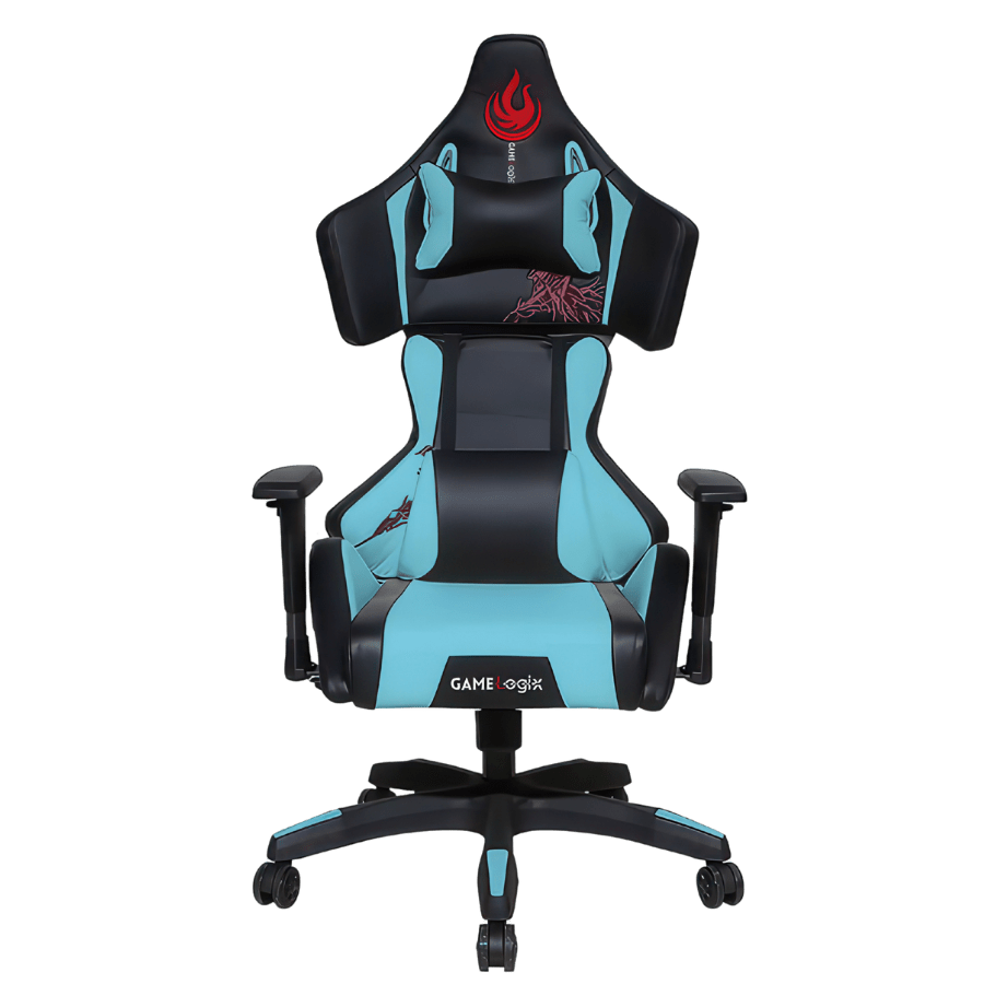 Office Logix Shop Office Task Chair Blue - Black High Back Gaming Chair with Massage Lumbar