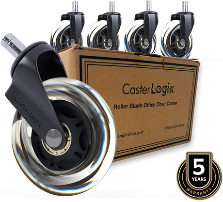 OfficeLogixShop Office Chair Caster Clear Office Chair Caster Wheels
