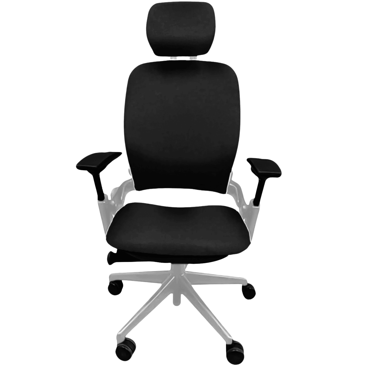 OfficeLogixShop Office Chairs Platinum / Black Steelcase Leap V2 Chair with Headrest Saving Bundle