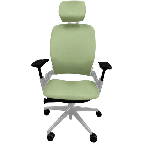 OfficeLogixShop Office Chairs Platinum / Green Steelcase Leap V2 Chair with Headrest Saving Bundle