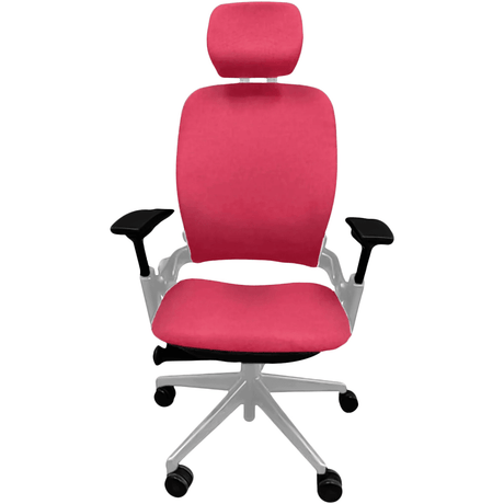 OfficeLogixShop Office Chairs Platinum / Red Steelcase Leap V2 Chair with Headrest Saving Bundle