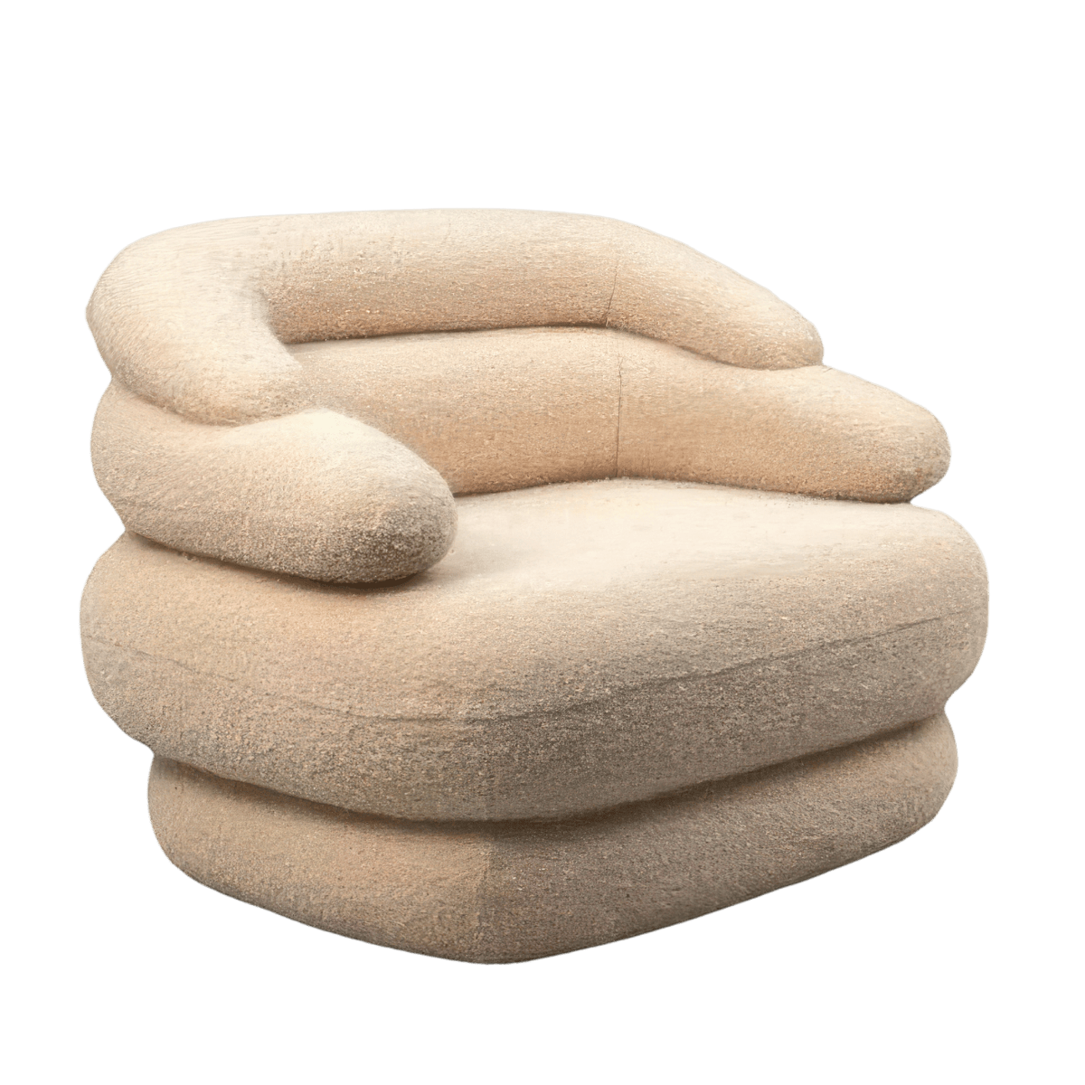 Soar Sculptural Swivel Sofa in Faux Shearling - Office Logix Shop