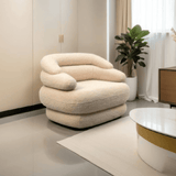 Soar Sculptural Swivel Sofa in Faux Shearling - Office Logix Shop