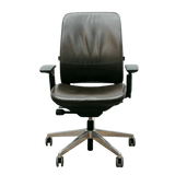 Steelcase Amia Brown Leather - Platinum Frame (Refurbished) - Office Logix Shop