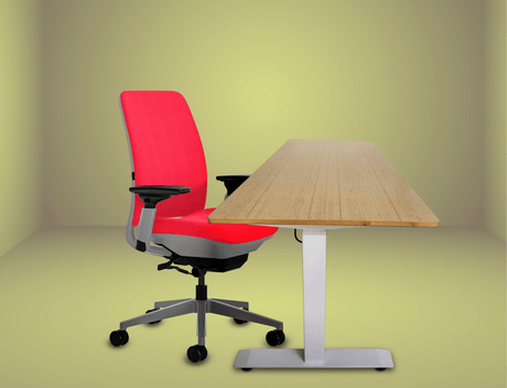 Steelcase Amia Chair and Herman Miller Top Bamboo Standing Desk Bundle - Office Logix Shop