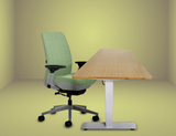 Steelcase Amia Chair and Herman Miller Top Bamboo Standing Desk Bundle - Office Logix Shop