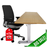 Steelcase Amia Chair and Herman Miller Top Bamboo Standing Desk Bundle - Office Logix Shop