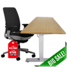 Steelcase Amia Chair and Herman Miller Top Bamboo Standing Desk Bundle - Office Logix Shop