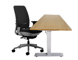 Steelcase Amia Chair and Herman Miller Top Bamboo Standing Desk Bundle - Office Logix Shop