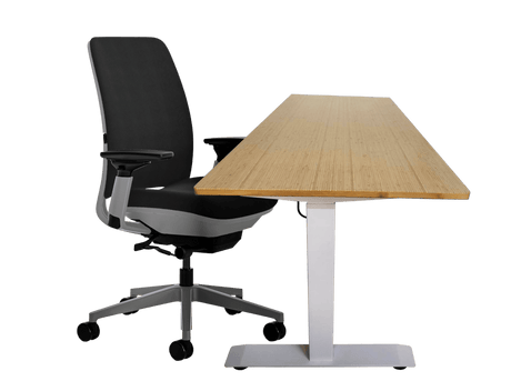 Steelcase Amia Chair and Herman Miller Top Bamboo Standing Desk Bundle - Office Logix Shop