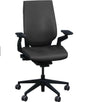 Refurbished Steelcase Gesture office chair in black with adjustable arms and wheels