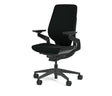 Refurbished Steelcase Gesture black ergonomic office chair with adjustable arms and casters