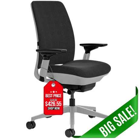 Steelcase Office Task Chair Black Fabric - Titanium Frame Steelcase Amia Task Chair (Platinum Frame) Fully Renewed