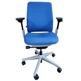 Steelcase Office Task Chair Blue Fabric - Titanium Frame Steelcase Amia Task Chair (Platinum Frame) Fully Renewed