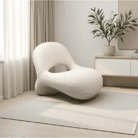 Three - Body Sculptural Lounge Chair in Faux Shearling - Office Logix Shop