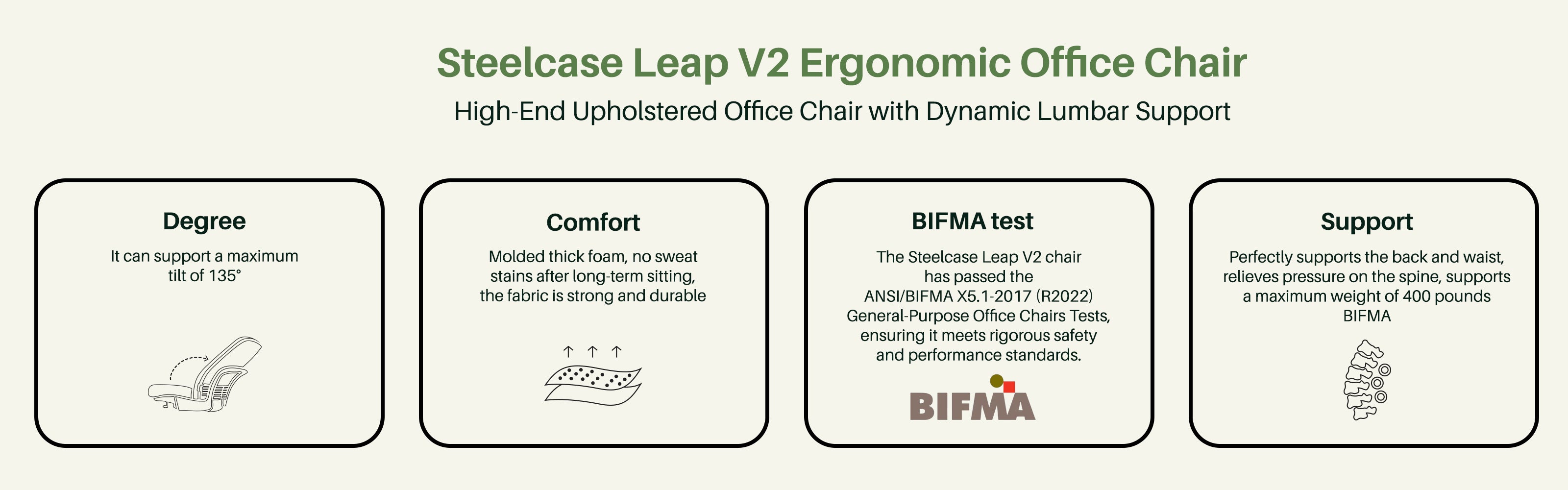 Steelcase Leap V2 ergonomic office chair with LiveBack adaptive spine support